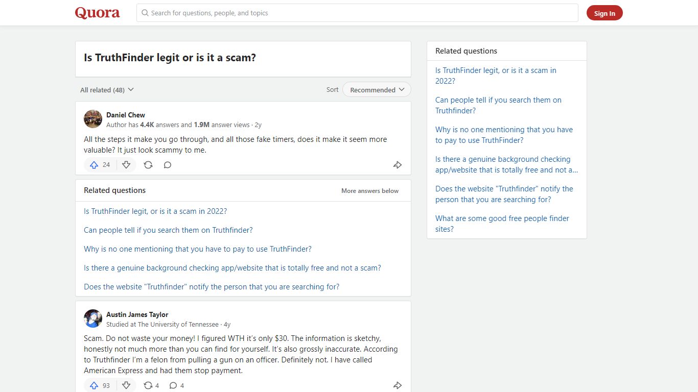 Is TruthFinder legit or is it a scam? - Quora